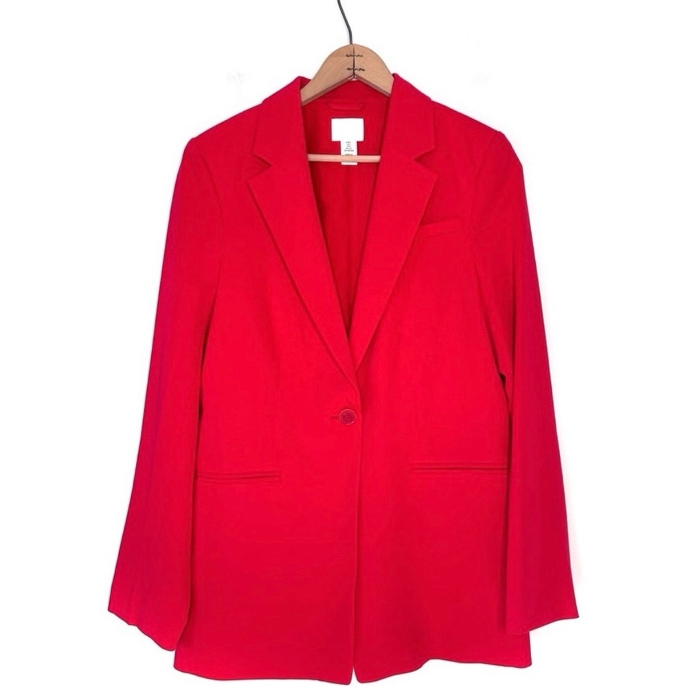 H&M Red Single Breasted Blazer Size Small